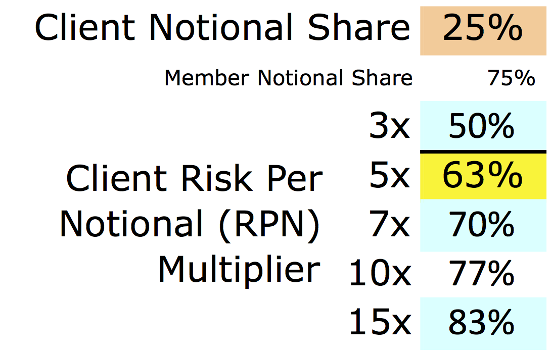 client risk shares at 25 notional