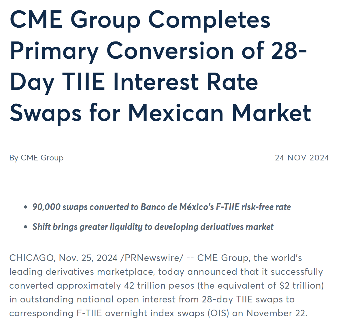 MXN Swaps – What&rsquo;s New? |